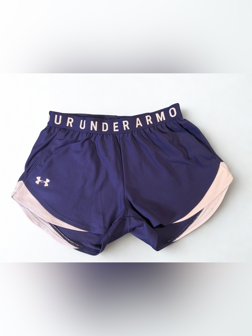 Under Armour Women's Navy Shorts with white Logo